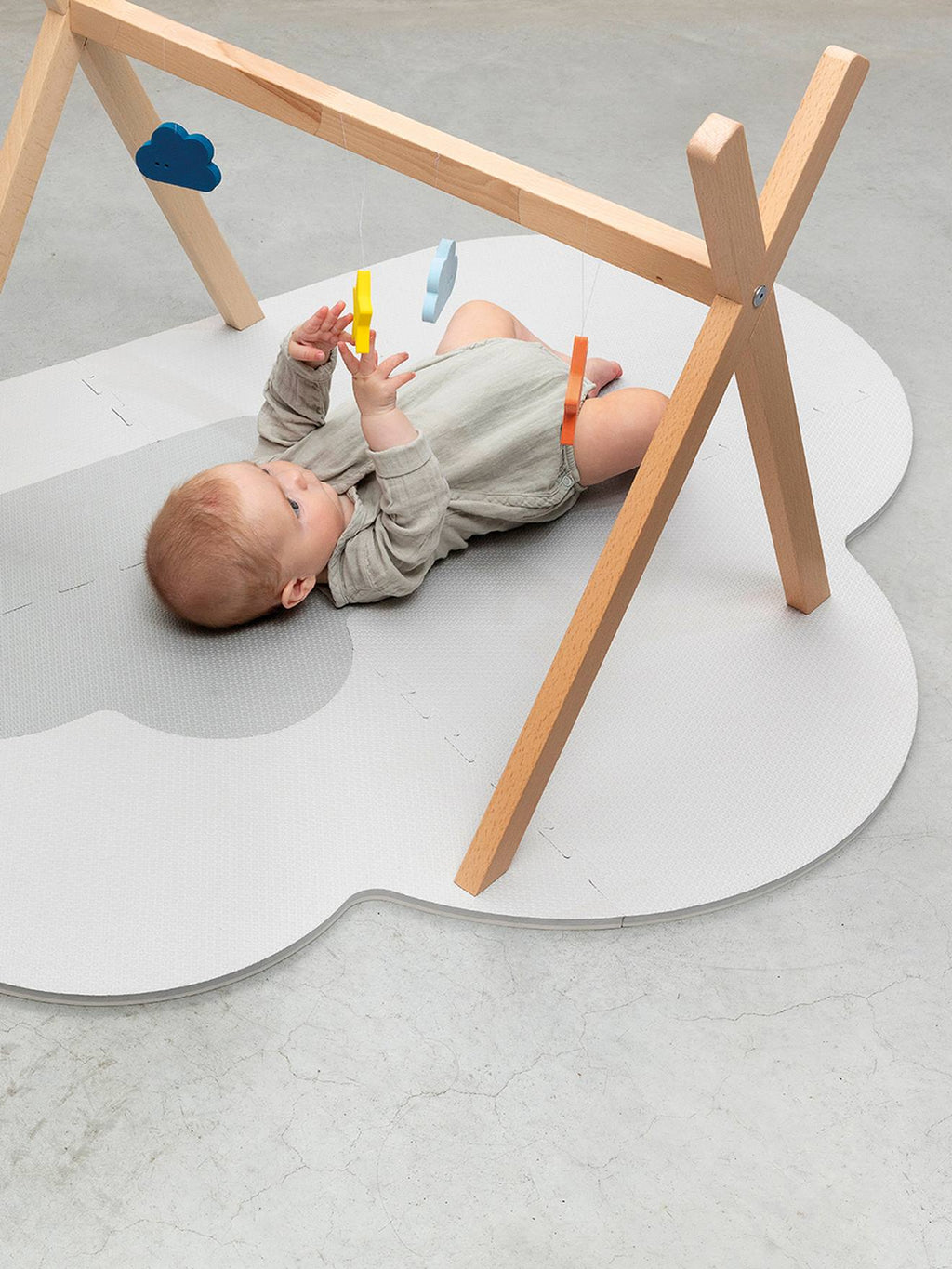 Tapis d'éveil nuage small - gris perle