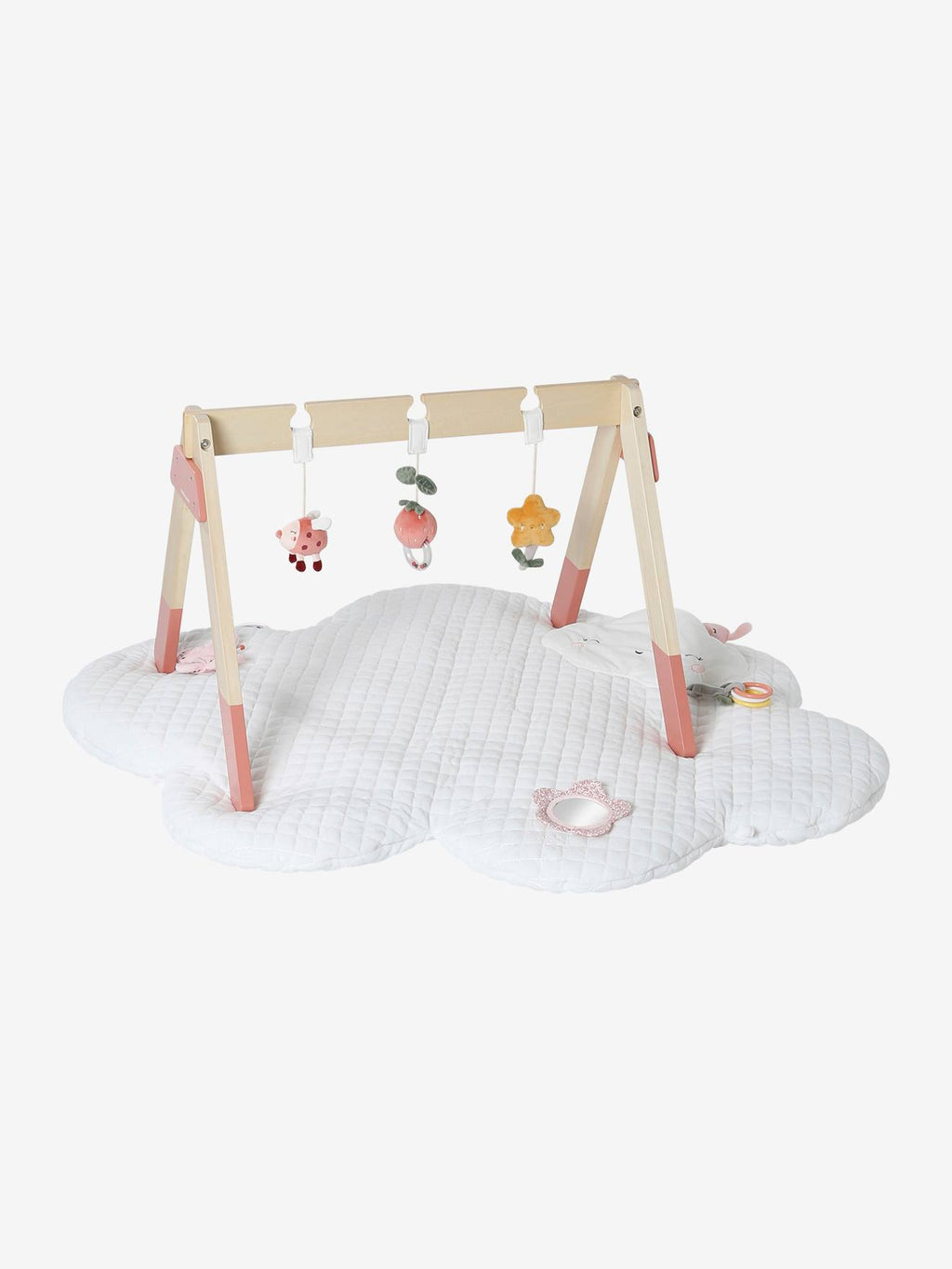 Tapis d'éveil nuage voyage au pays rose blanc