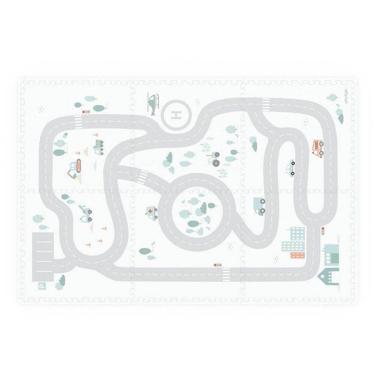 Tapis d'éveil road double face play & Go en eva multicolore