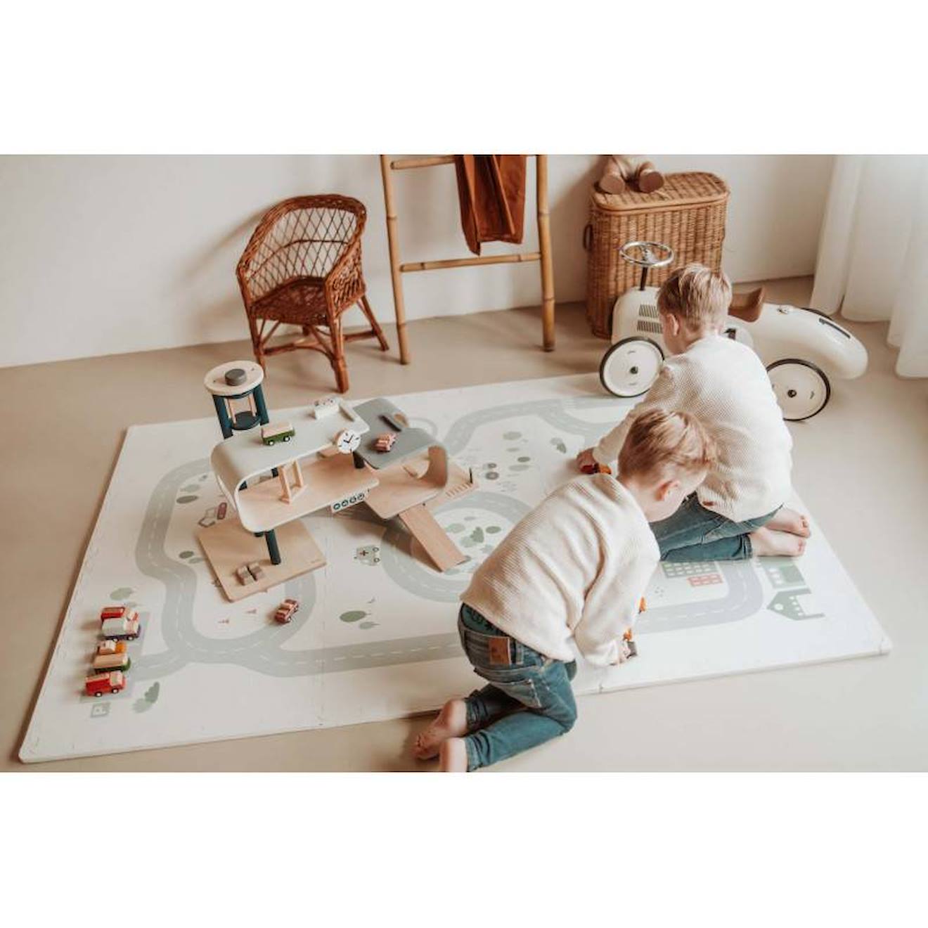 Tapis d'éveil road double face play & Go en eva multicolore