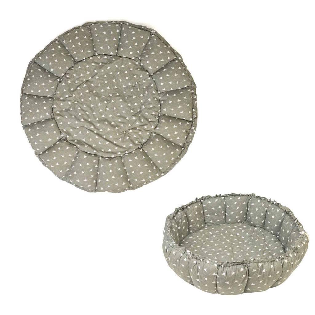 Tapis d'éveil & sac à jouets 3 en 1 bloom en coton noir & blanc