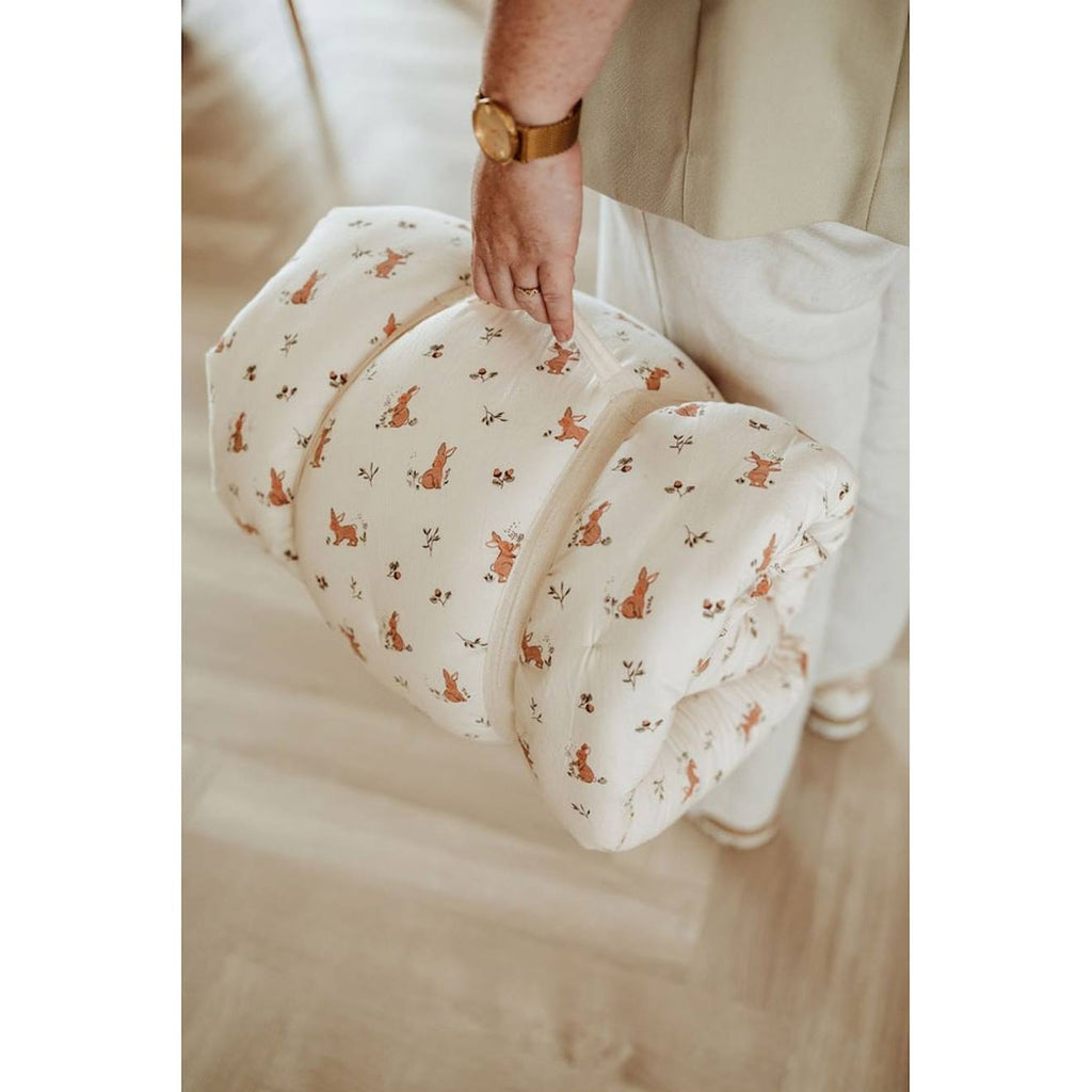 Tapis d'éveil & sac à jouets 3 en 1 bloom en coton beige