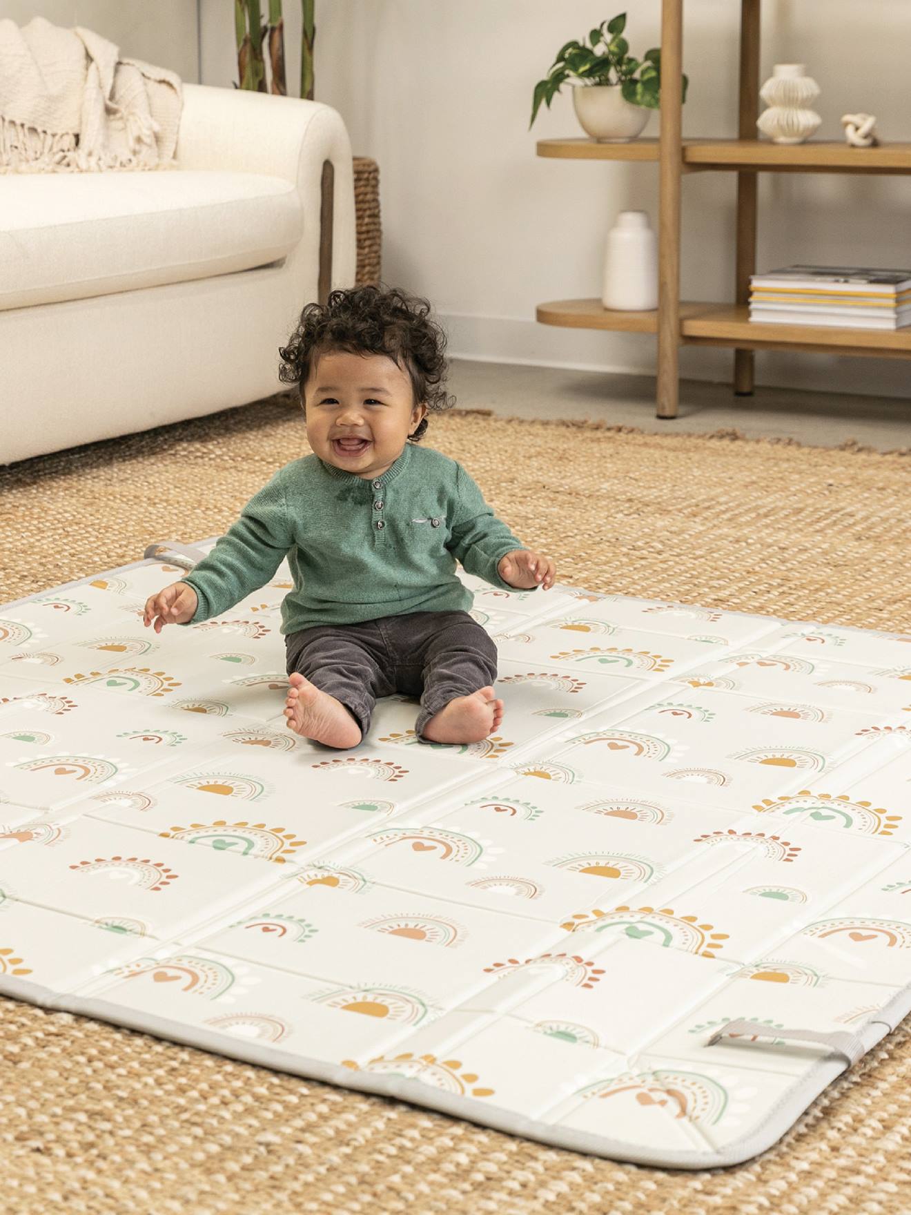 Tapis mousse géant pliable - écru