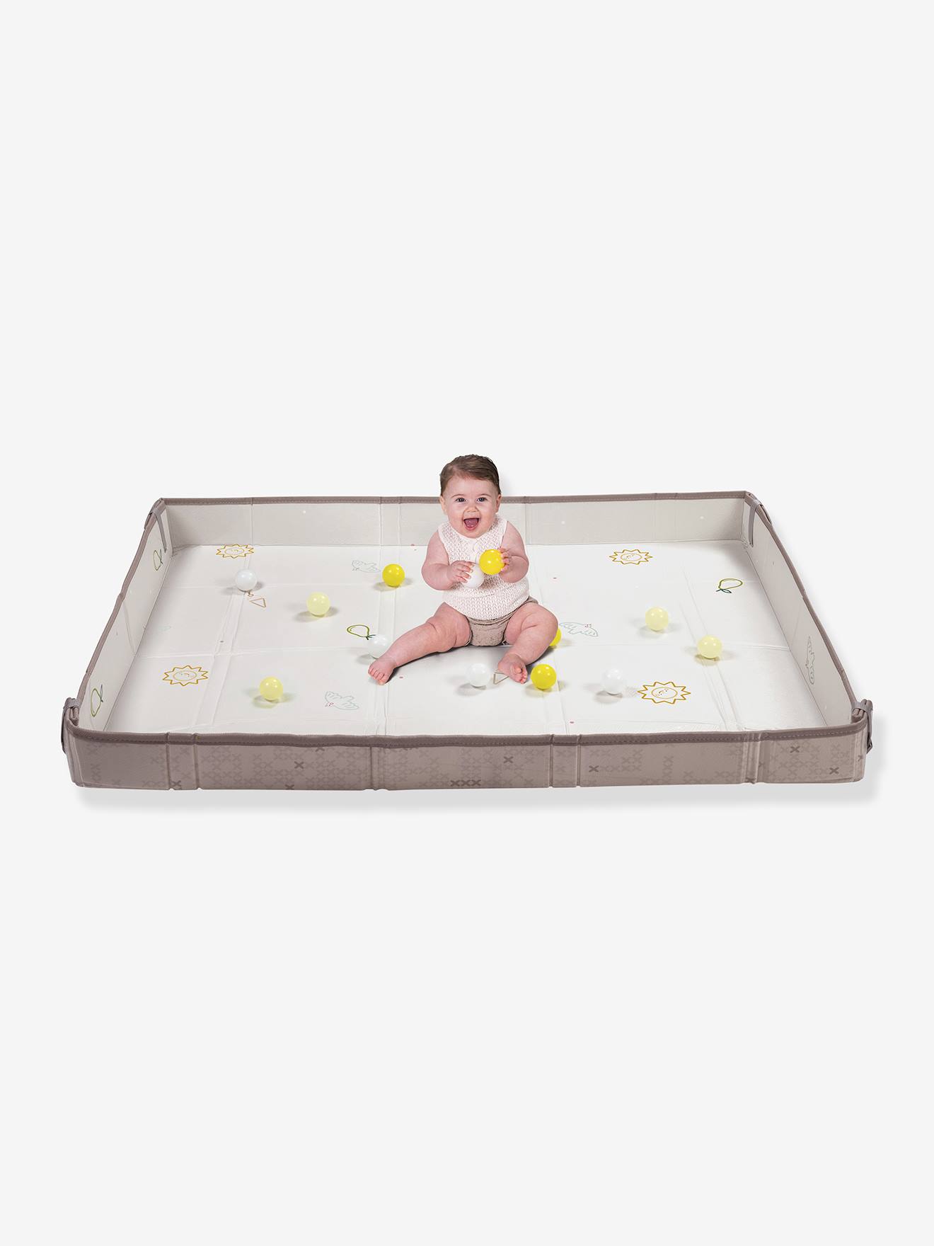 Tapis mousse rebords essentiels beige
