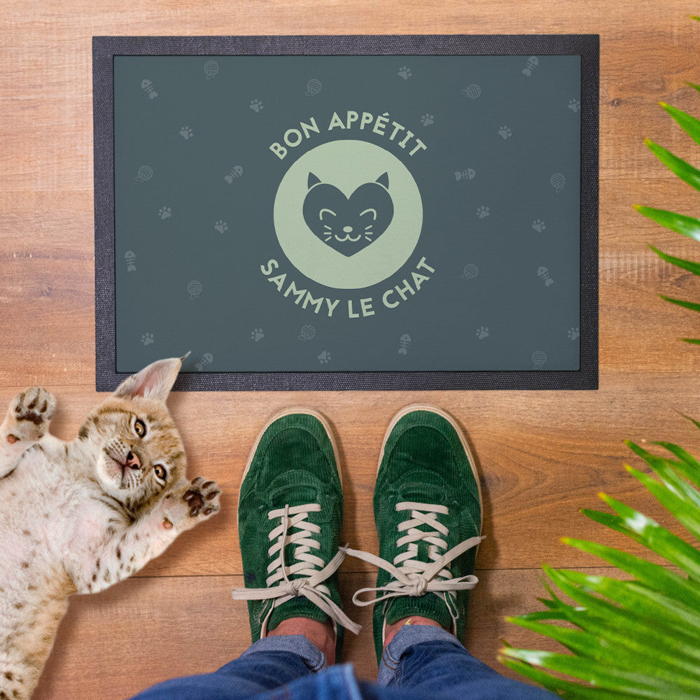 Tapis pour Gamelle de Chat à Personnaliser Format 35 x 50 cm - Paillasson Personnalisé