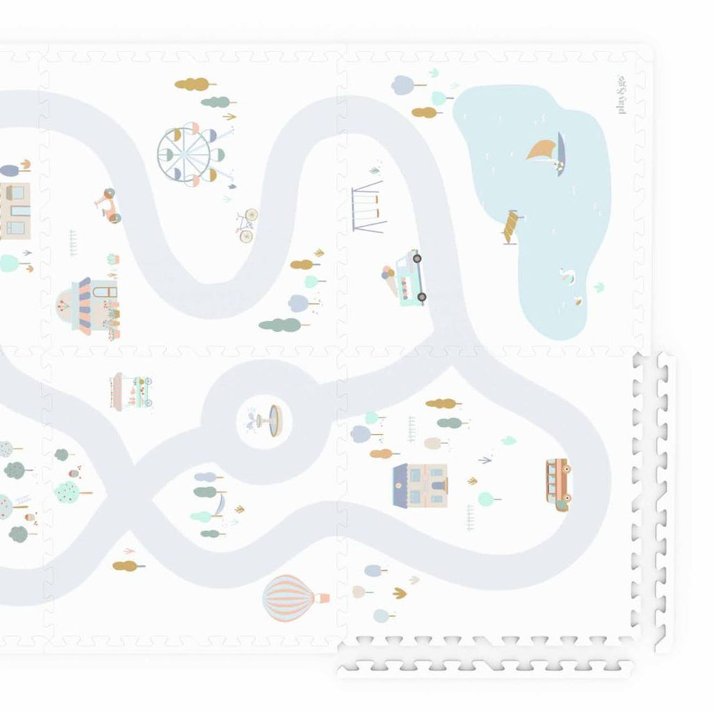 Tapis puzzle eva village / terrazzo en mousse eva multicolore