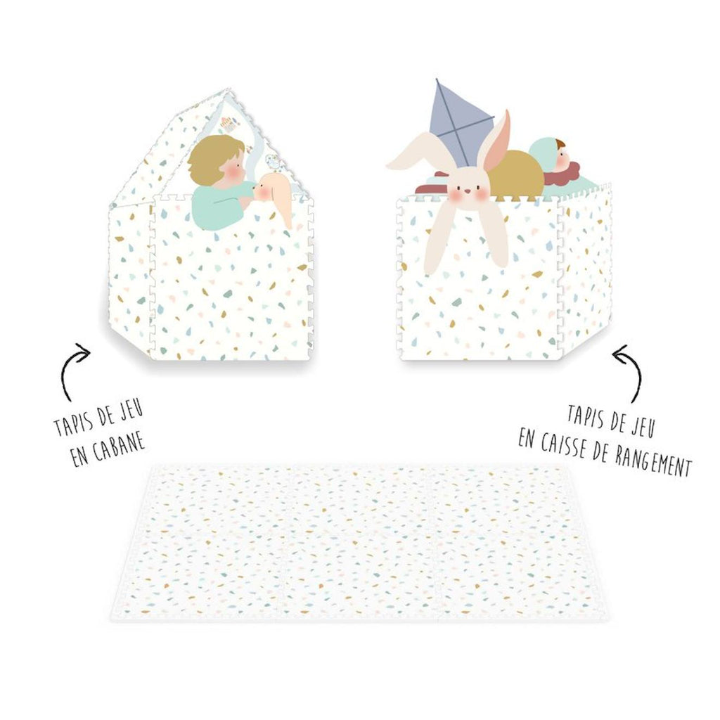 Tapis puzzle eva village / terrazzo en mousse eva multicolore