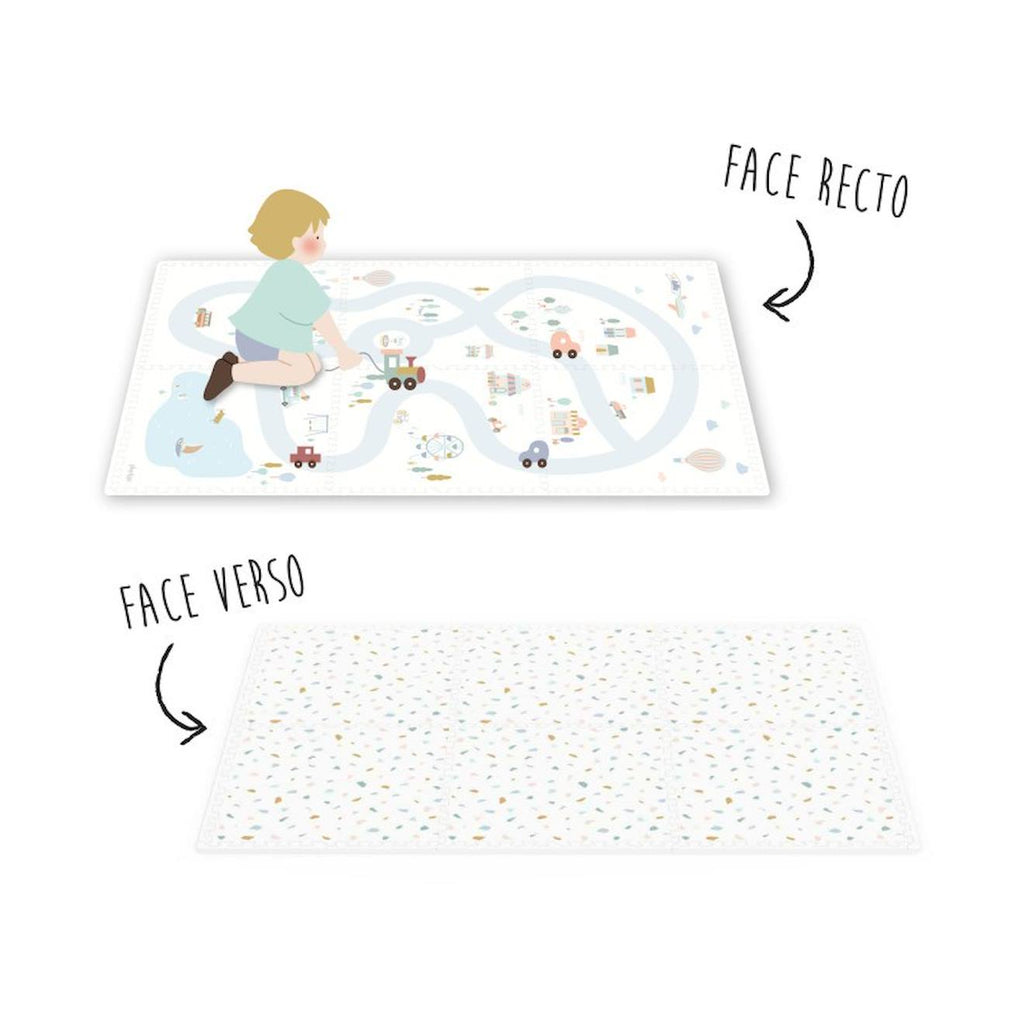 Tapis puzzle eva village / terrazzo en mousse eva multicolore