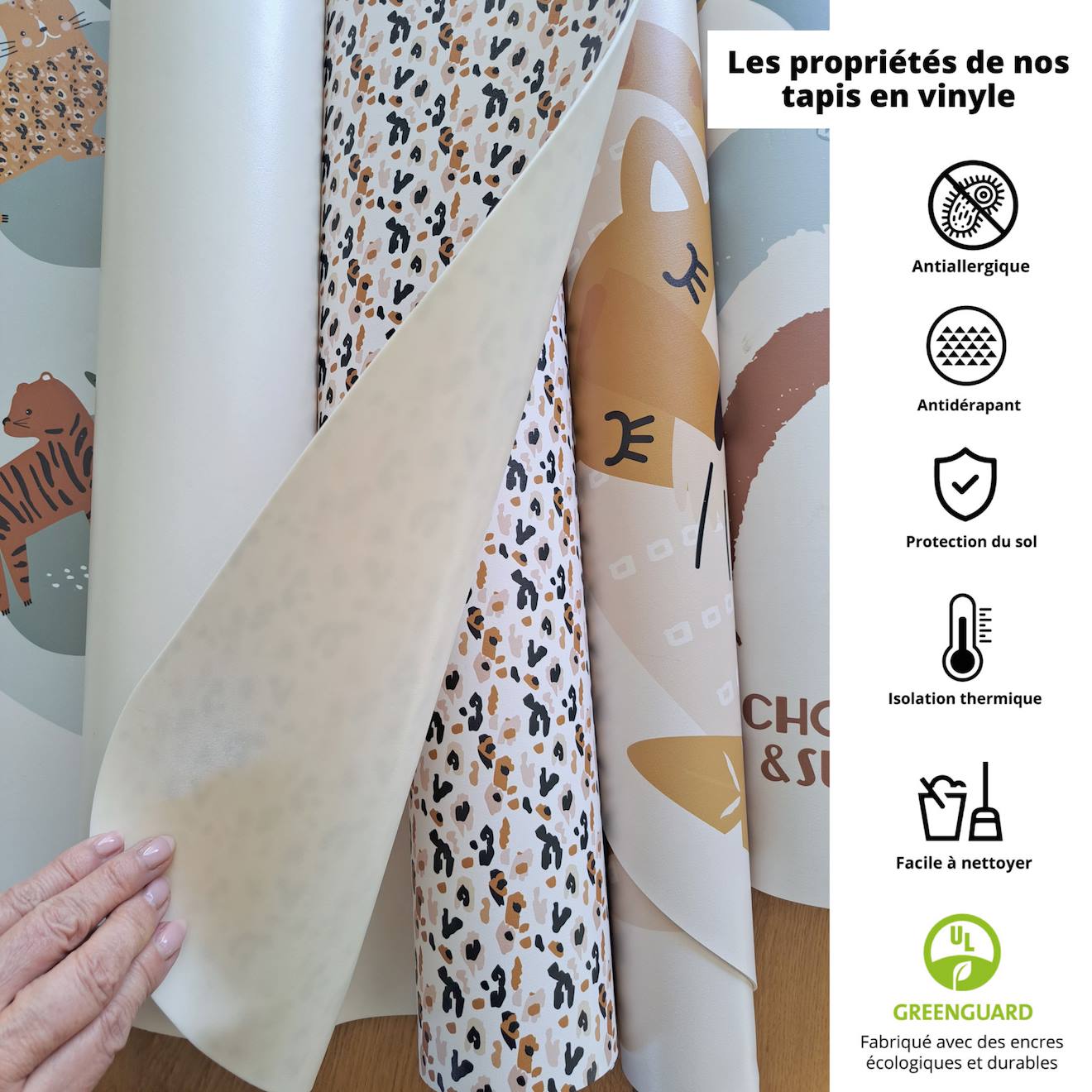 Tapis rond panthères multicolo