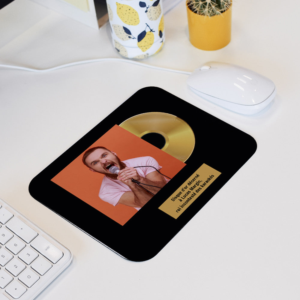 Tapis de Souris Disque d'Or à Personnaliser - Tapis de Souris Personnalisé