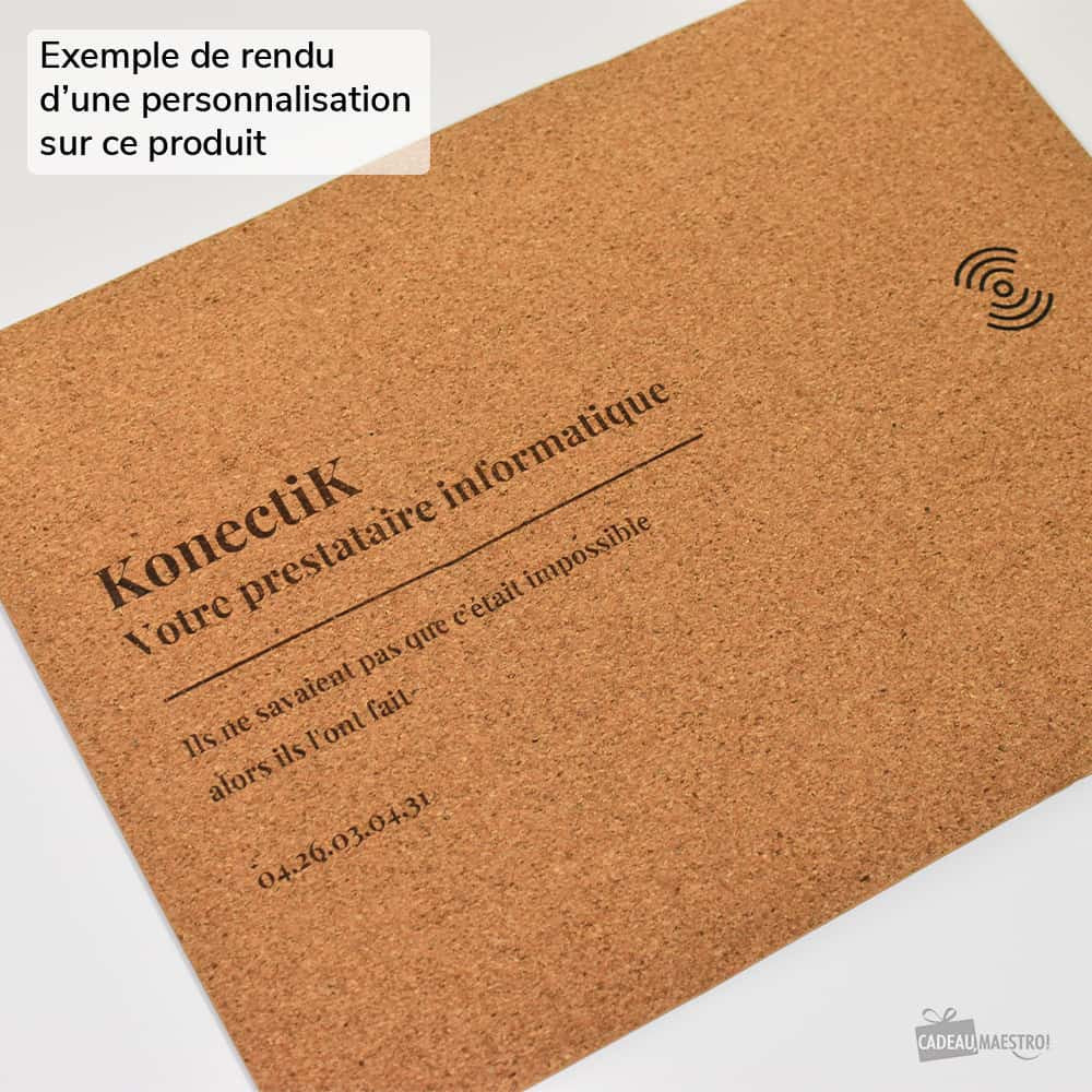 Tapis de Souris en Liège avec Chargeur Induction à Personnaliser - Tapis de Souris Personnalisé CadoMaestro