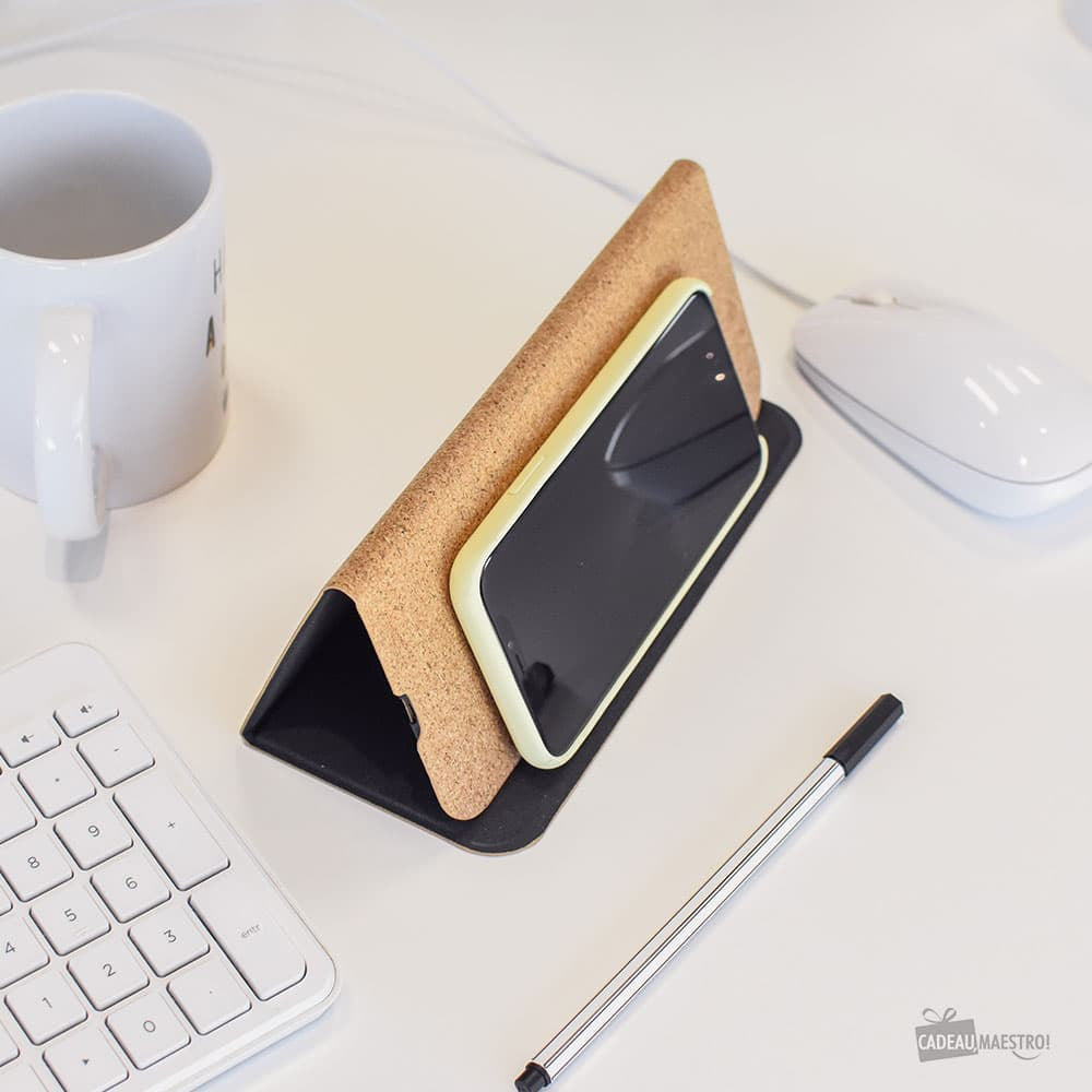 Tapis de Souris en Liège avec Chargeur Induction à Personnaliser - Tapis de Souris Personnalisé CadoMaestro
