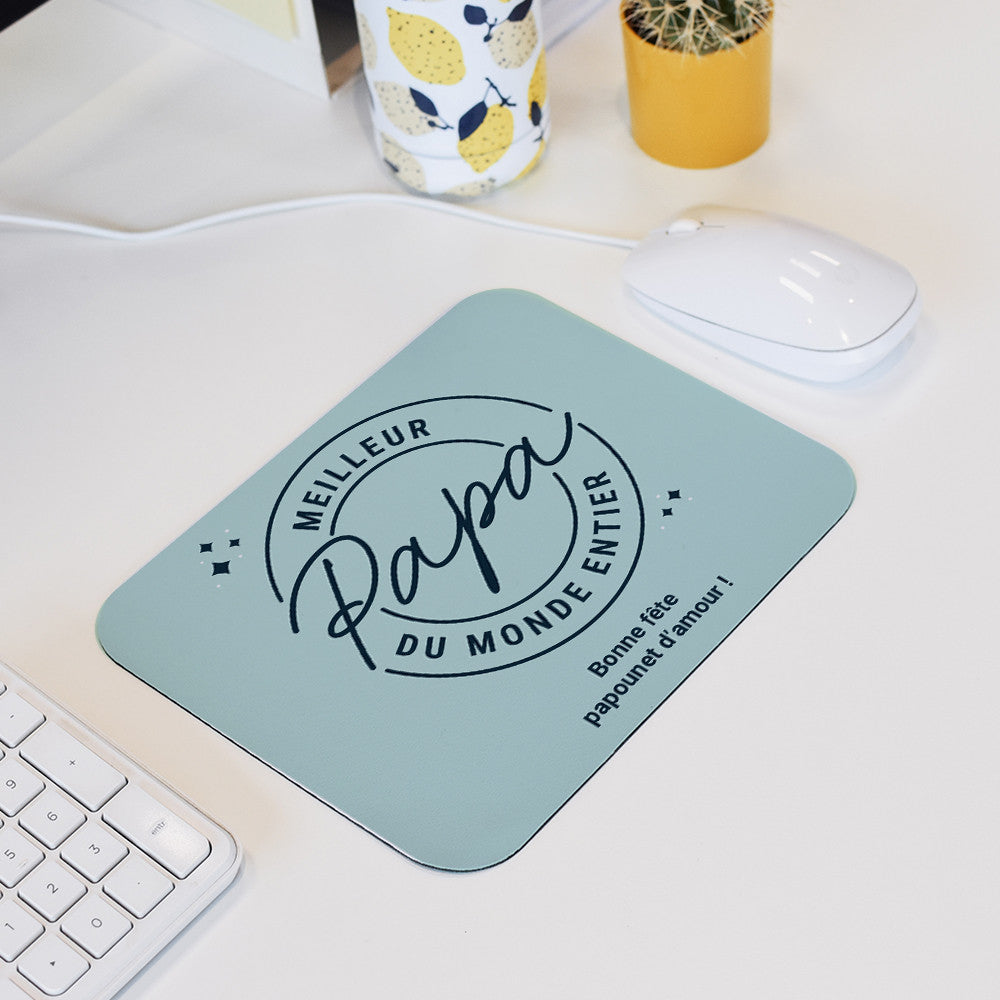 Tapis de Souris Meilleur Papa à Personnaliser - Tapis de Souris Personnalisé
