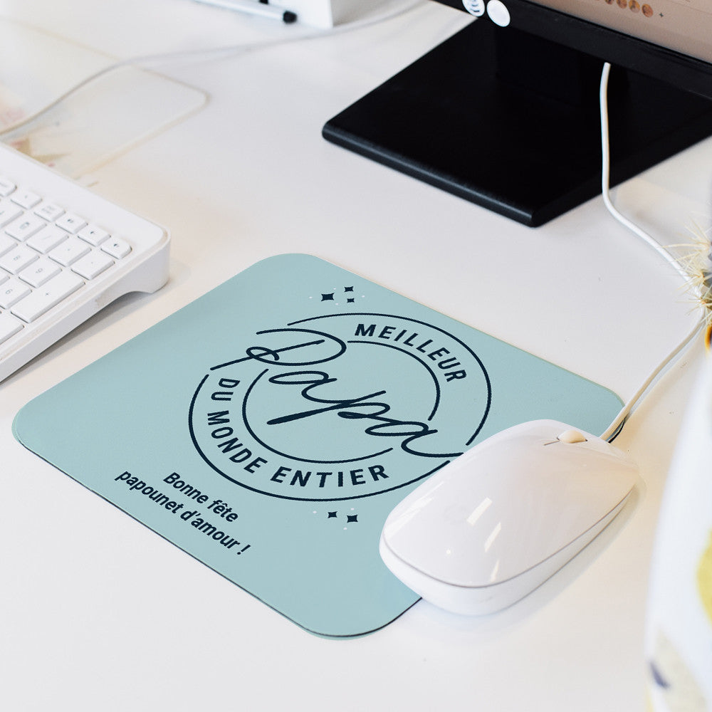 Tapis de Souris Meilleur Papa à Personnaliser - Tapis de Souris Personnalisé