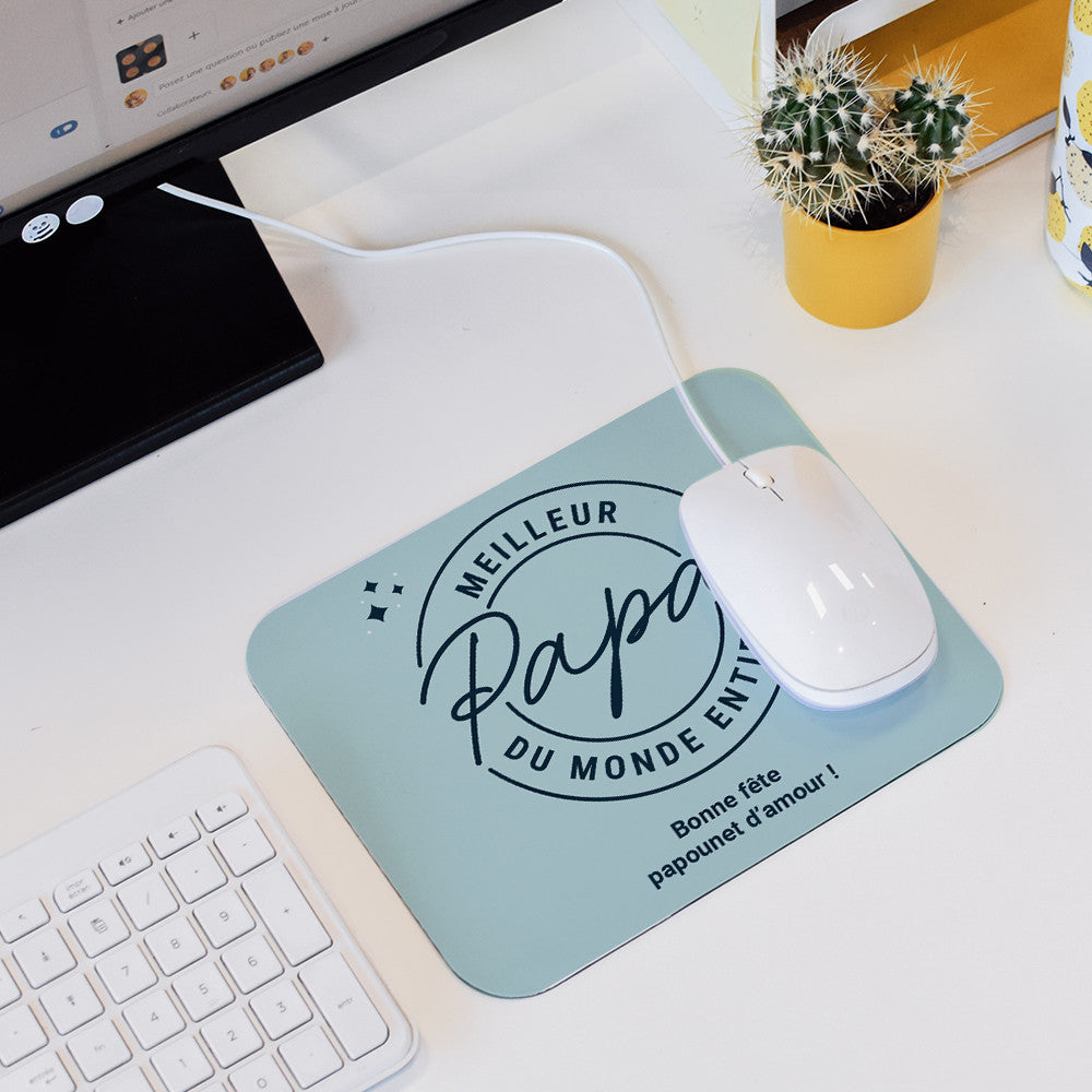 Tapis de Souris Meilleur Papa à Personnaliser - Tapis de Souris Personnalisé