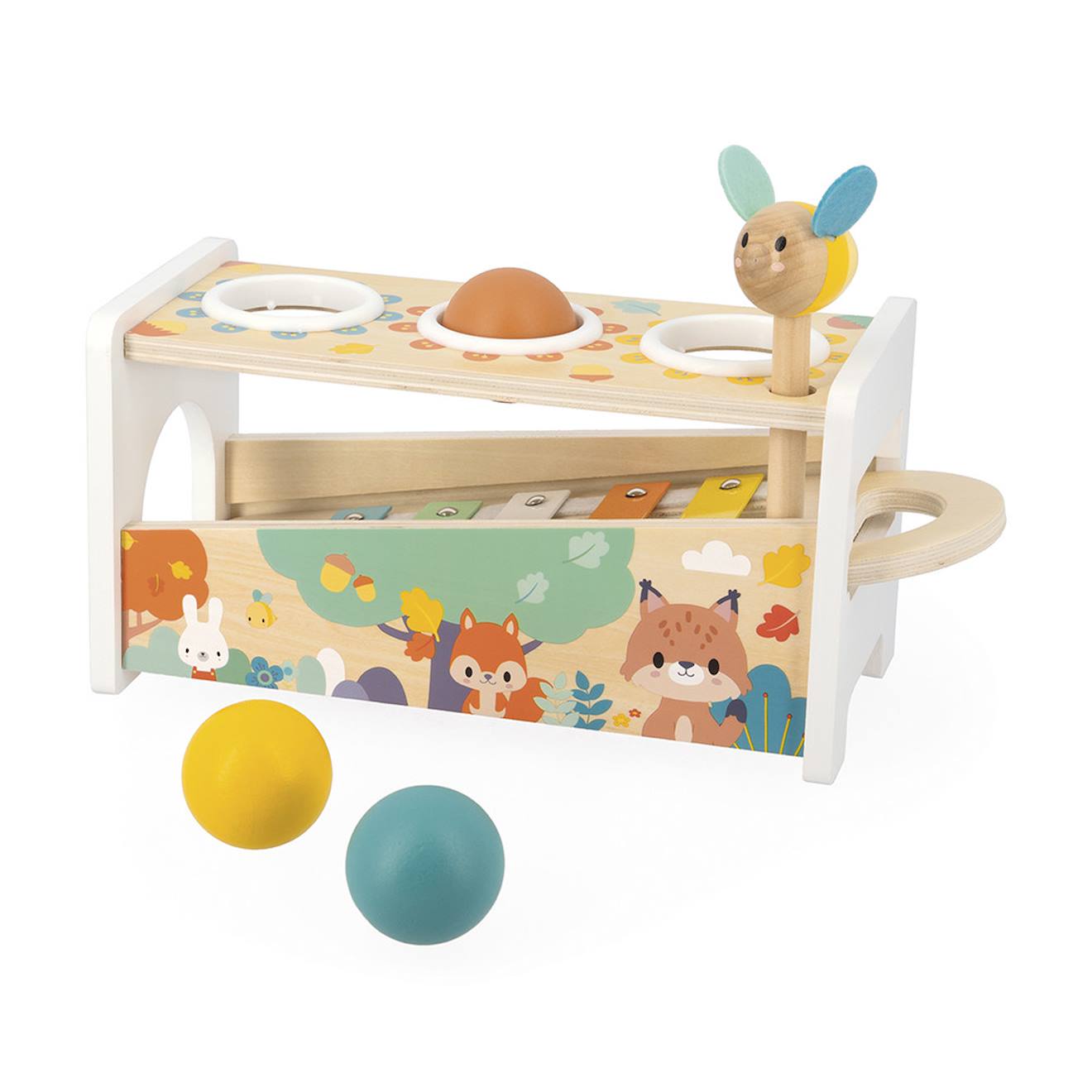 Taptap xylophone en bois 2 en 1 multicolore