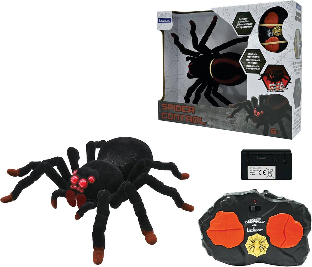 Tarentule araignée télécommandé réaliste avec effet lumineux, 8 pattes velues, 2 mandibules noir