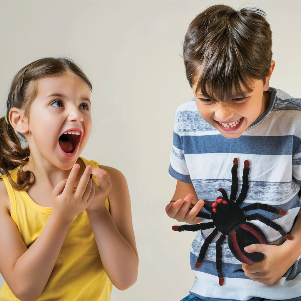 Tarentule araignée télécommandé réaliste avec effet lumineux, 8 pattes velues, 2 mandibules noir
