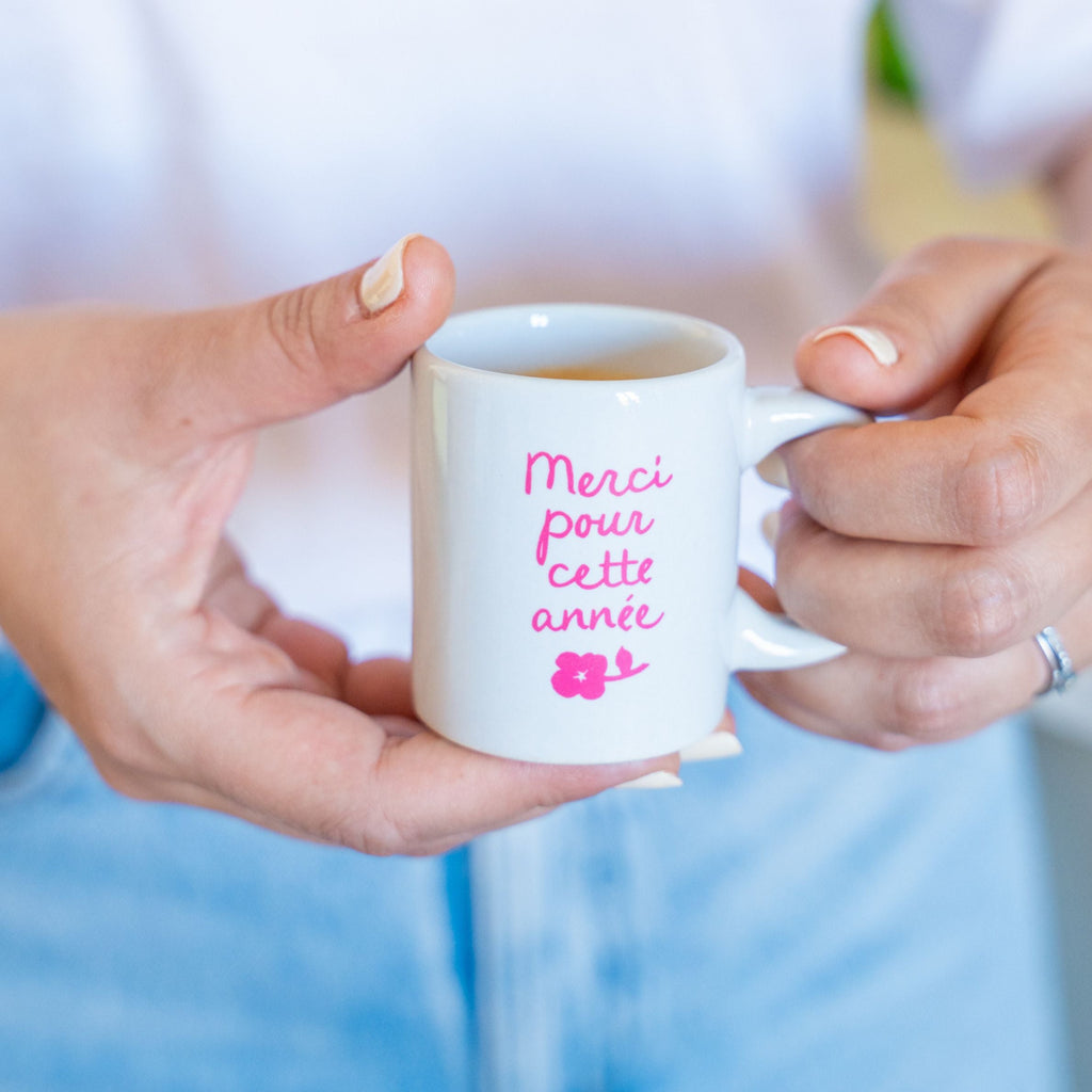 Tasse à café Merci pour cette année, cadeau maîtresse