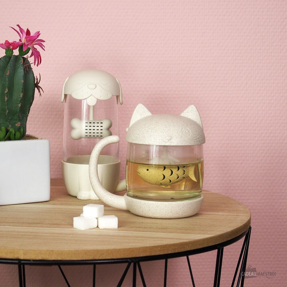 Mug Infuseur à Thé en Verre Chat - Mug Original CadoMaestro