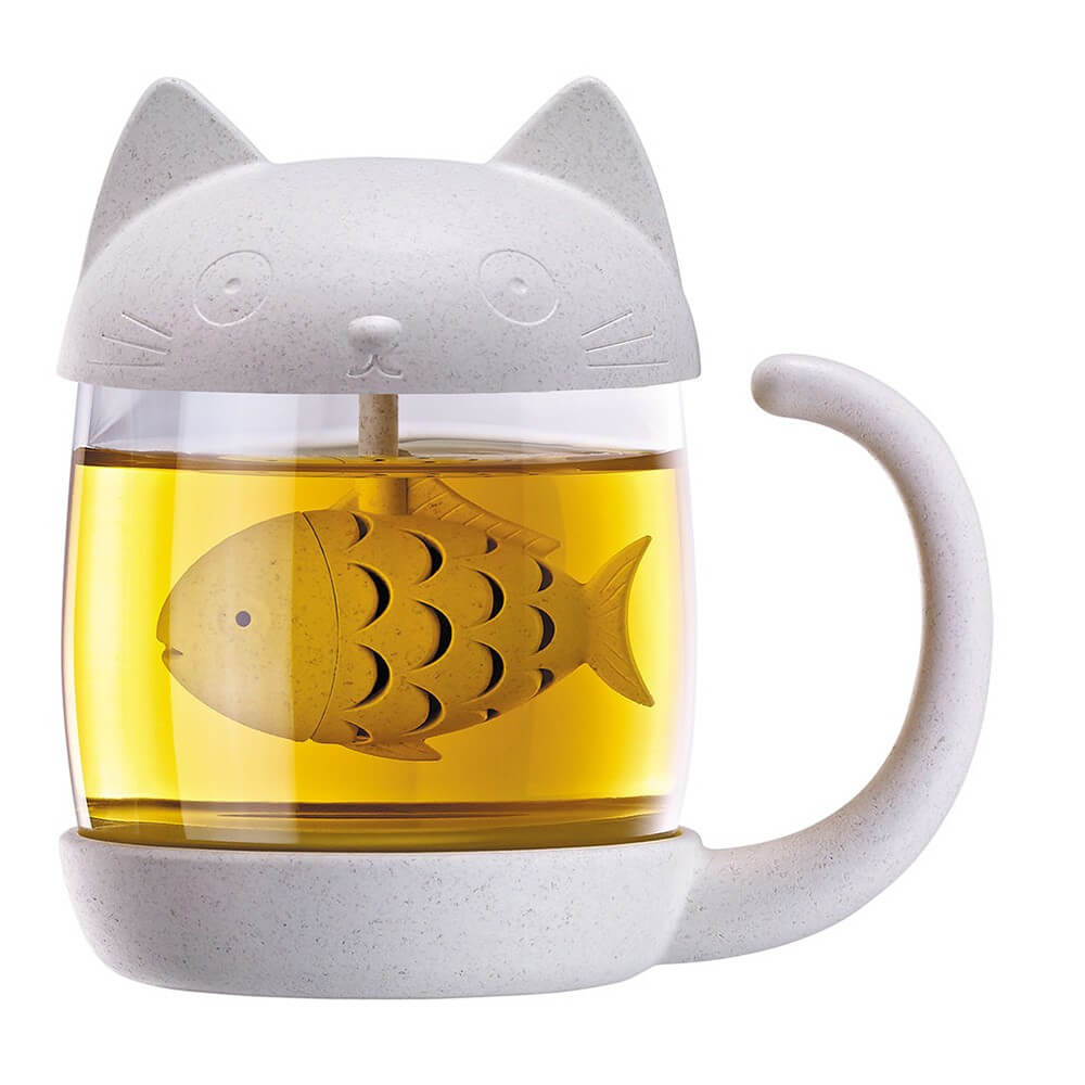 Mug Infuseur à Thé en Verre Chat - Mug Original CadoMaestro