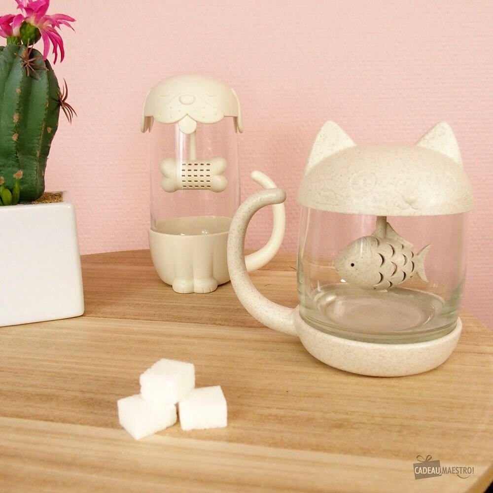 Mug Infuseur à Thé en Verre Chat - Mug Original CadoMaestro
