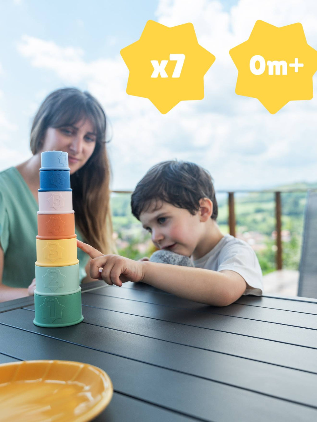 Tasses empilables silicone multicolore