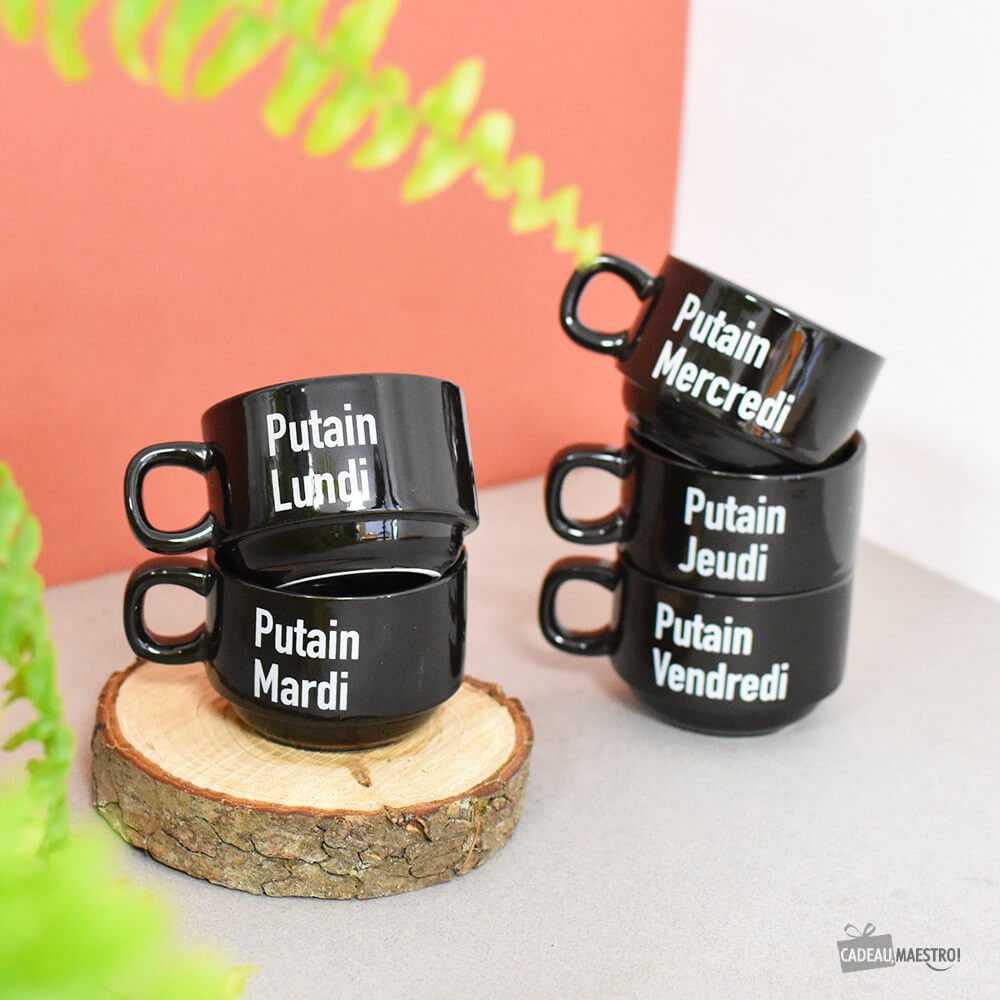 Tasses "Putain de Tasses" (x5) - Tasse à Café Originale Fisura