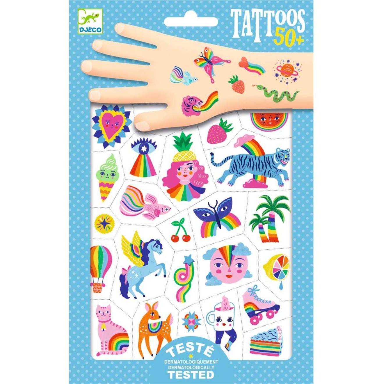 Tatouages arc-en-ciel multicolore