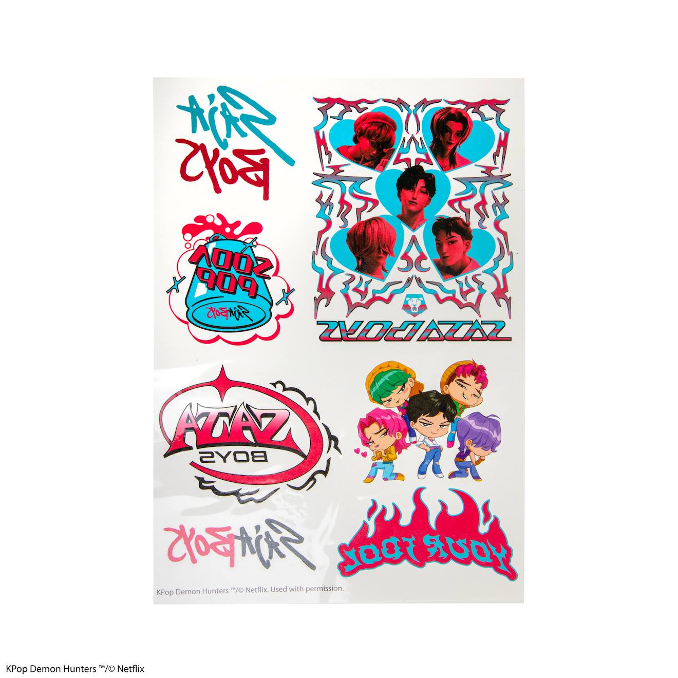 Tatouages Enfant Temporaires KPop Demon Hunters Multicolore