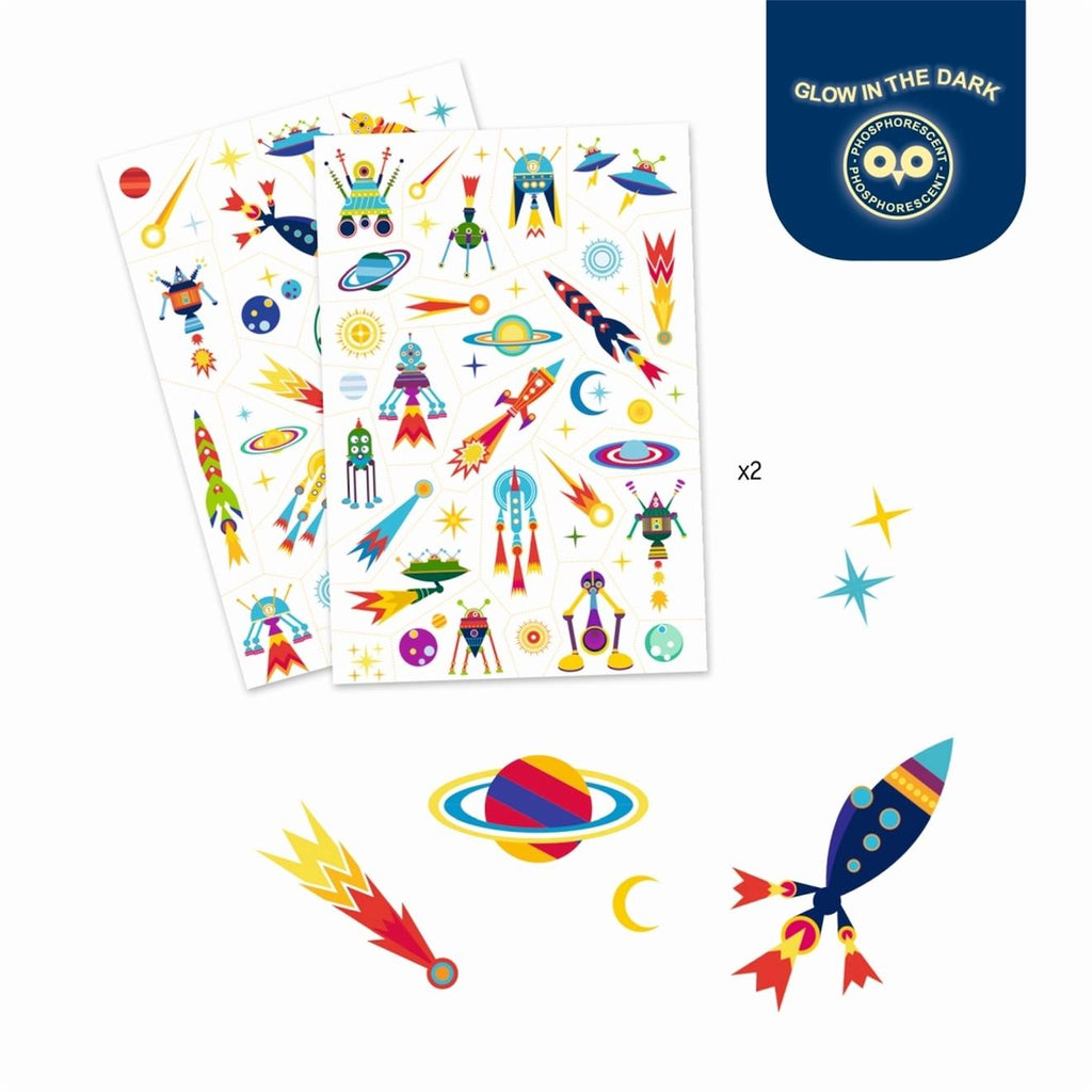 Tatouages phospho space oddity multicolore