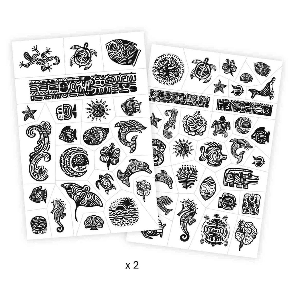Tatouages polynésie multicolore