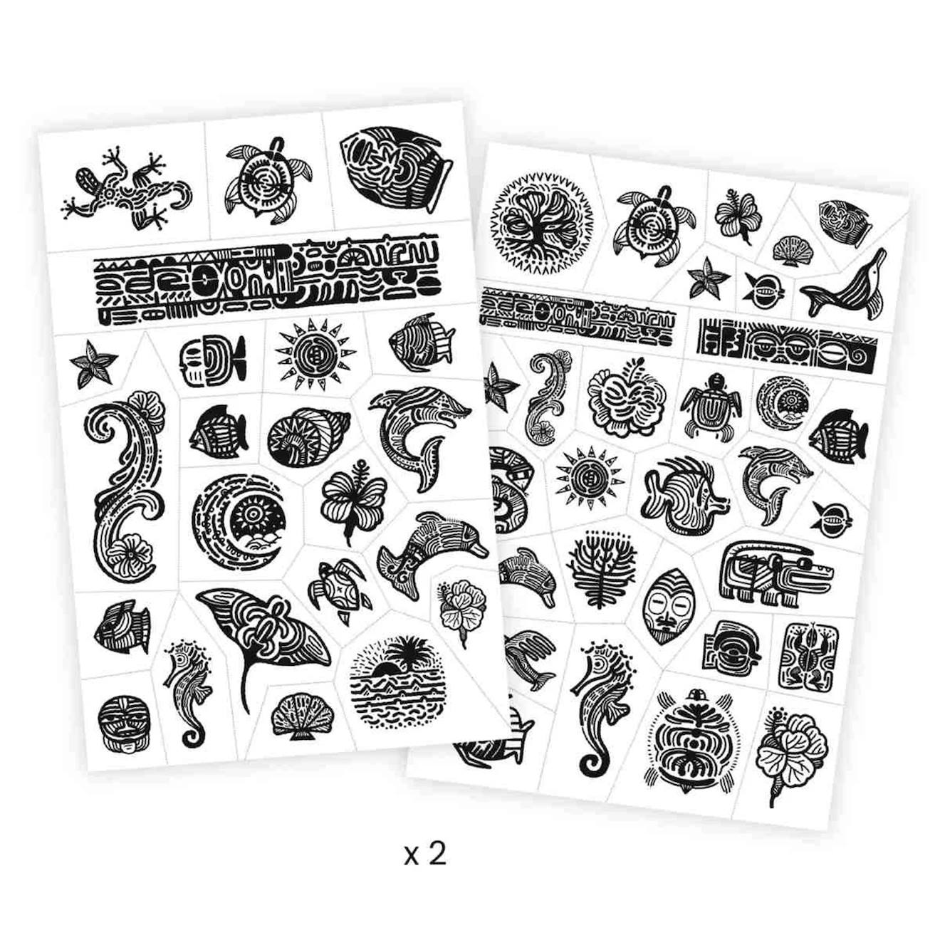 Tatouages polynésie multicolore