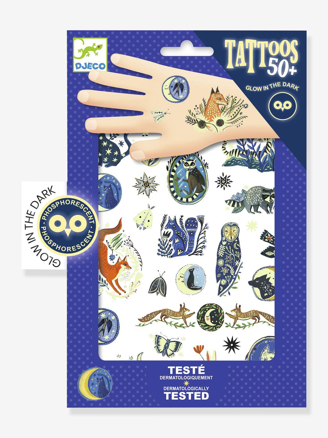Tatouages reflets de nuit bleu