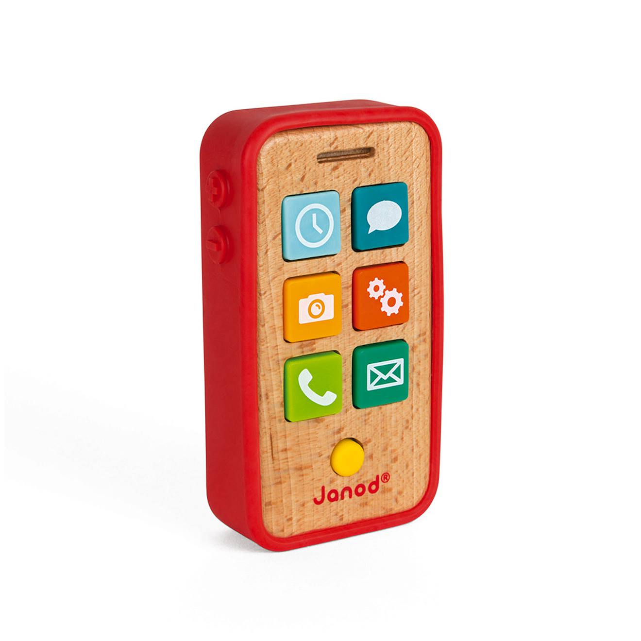 Téléphone sonore en bois rouge