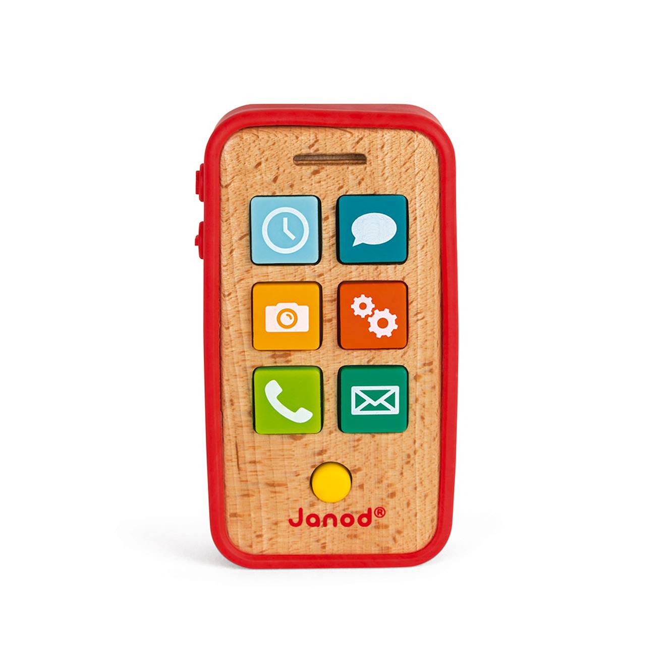 Téléphone sonore en bois rouge