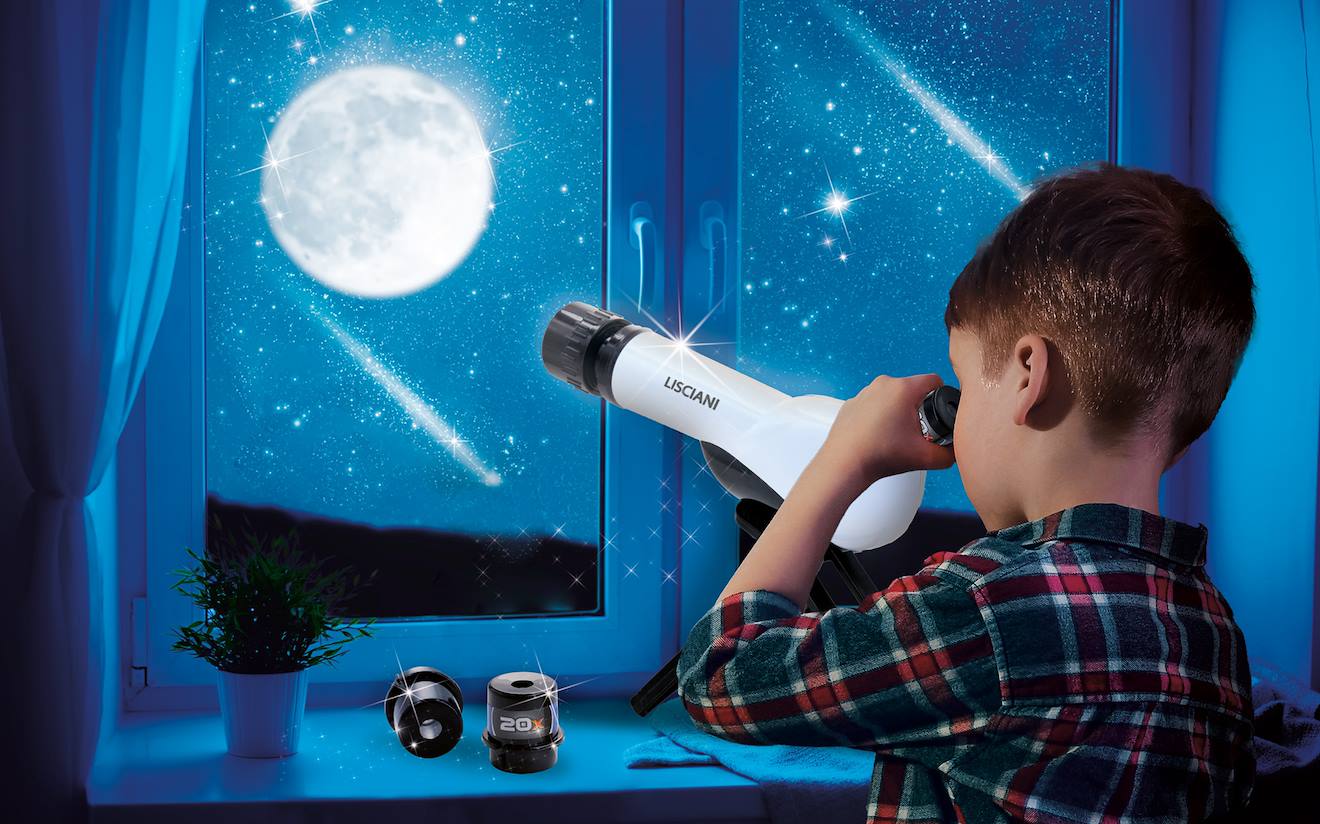 Télescope + trépied dès 7 ans - jeu éducatif astronomie, observation des étoiles, zoom multicolore
