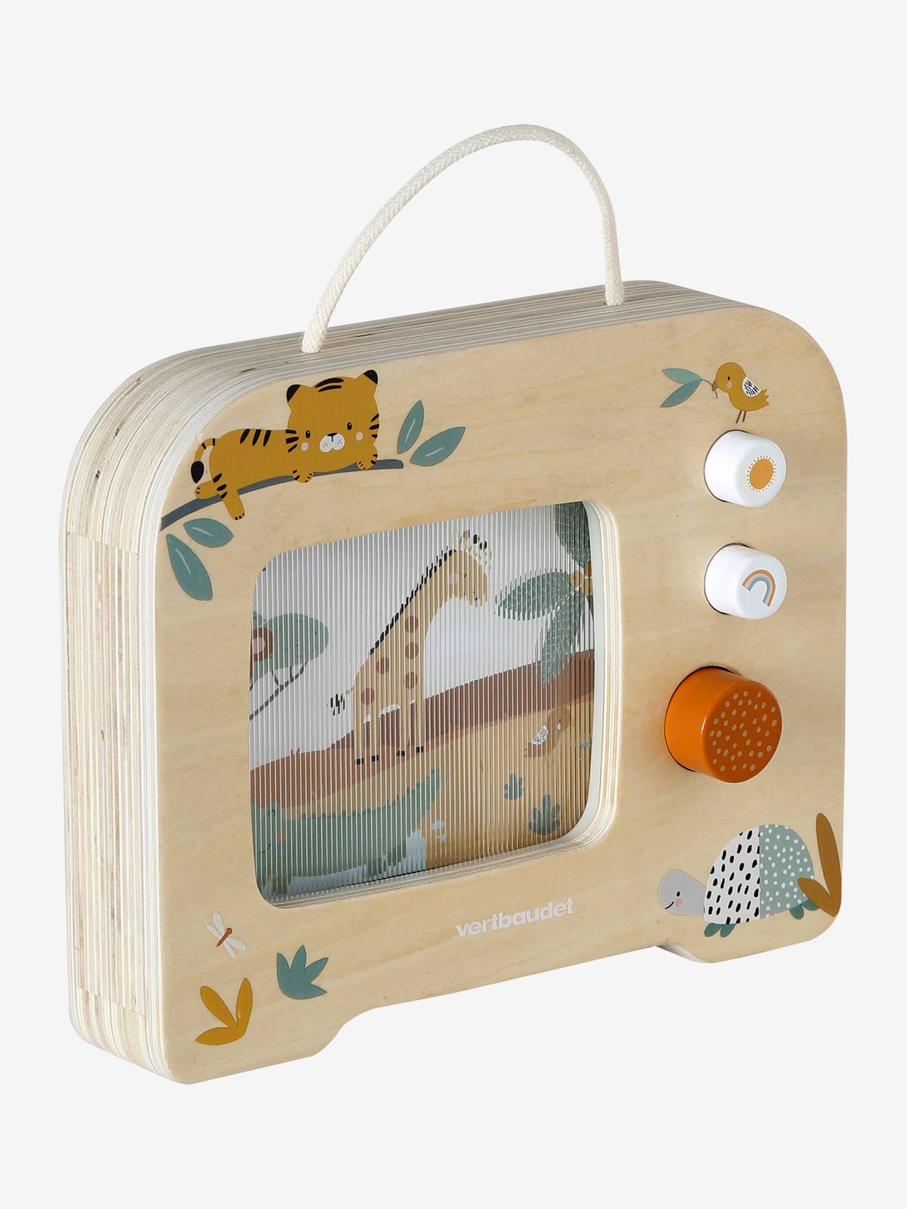 Télévision musicale en bois FSC jaune