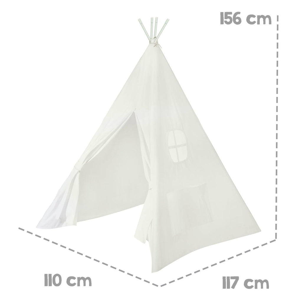 Tente de jeu indienne tipi + sac de transport blanc cassé / beige