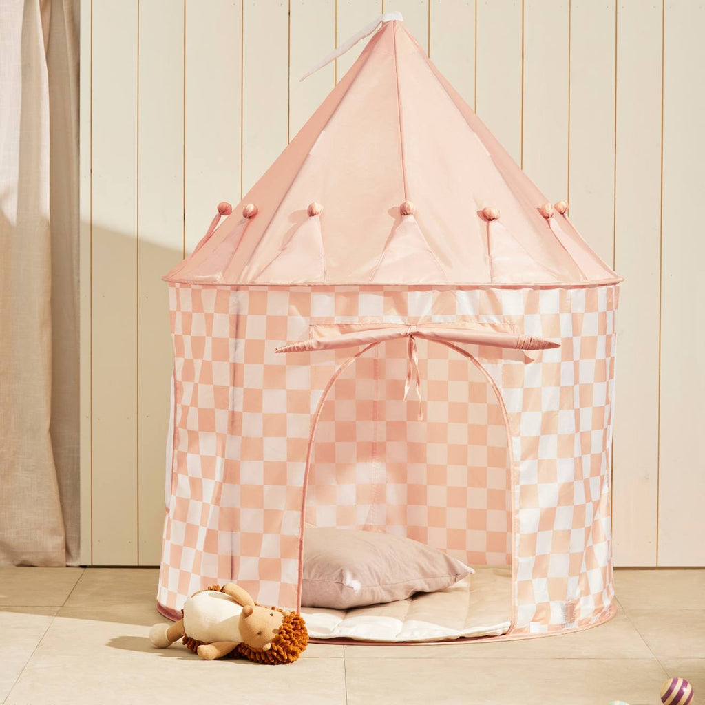 Tente de jeu corail, blanc