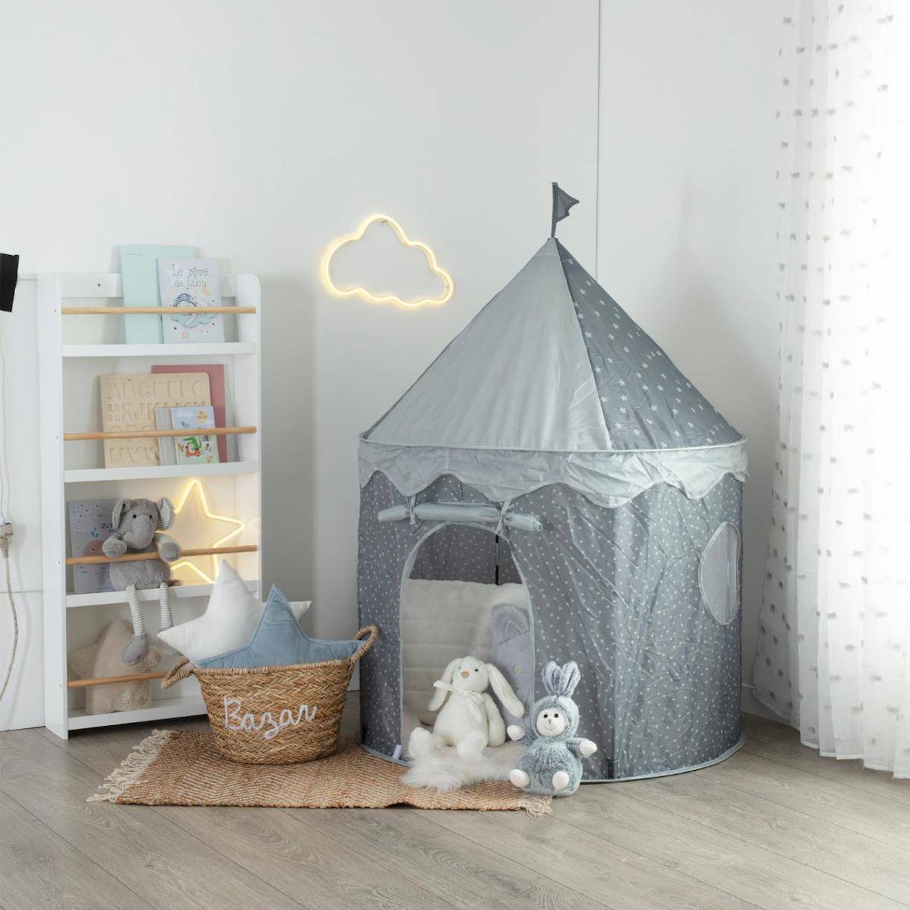 Tente enfant - pop-up gris