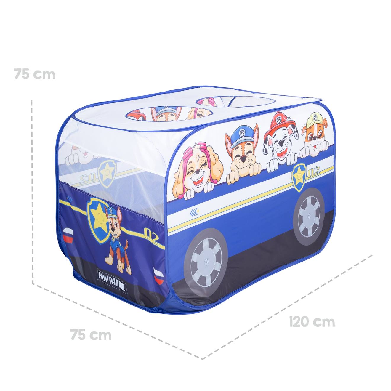 Tente pop up en forme de voiture bleu / Pat' Patrouille