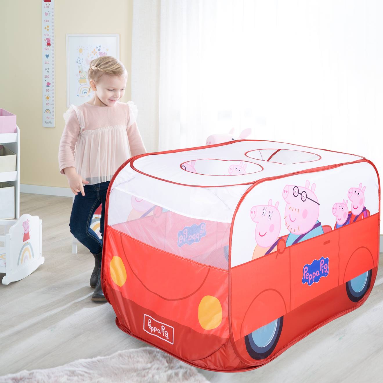 Tente pop up en forme de voiture corail / Peppa Pig