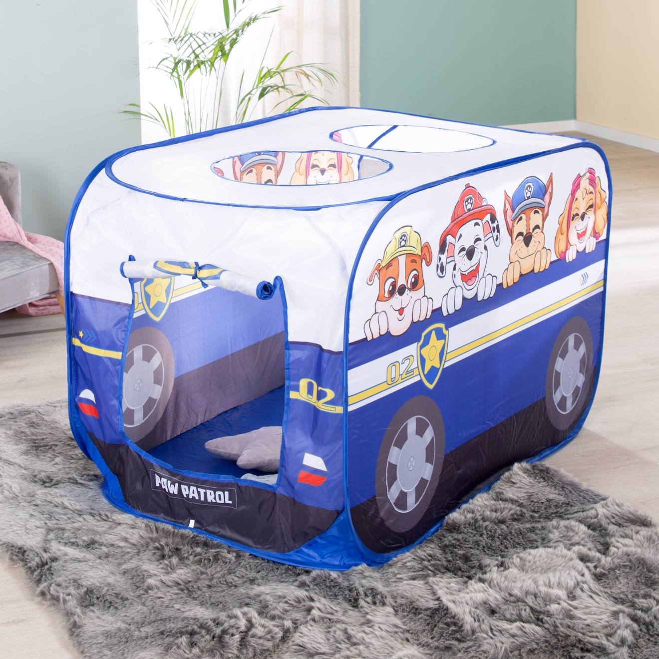 Tente pop up en forme de voiture bleu / Pat' Patrouille