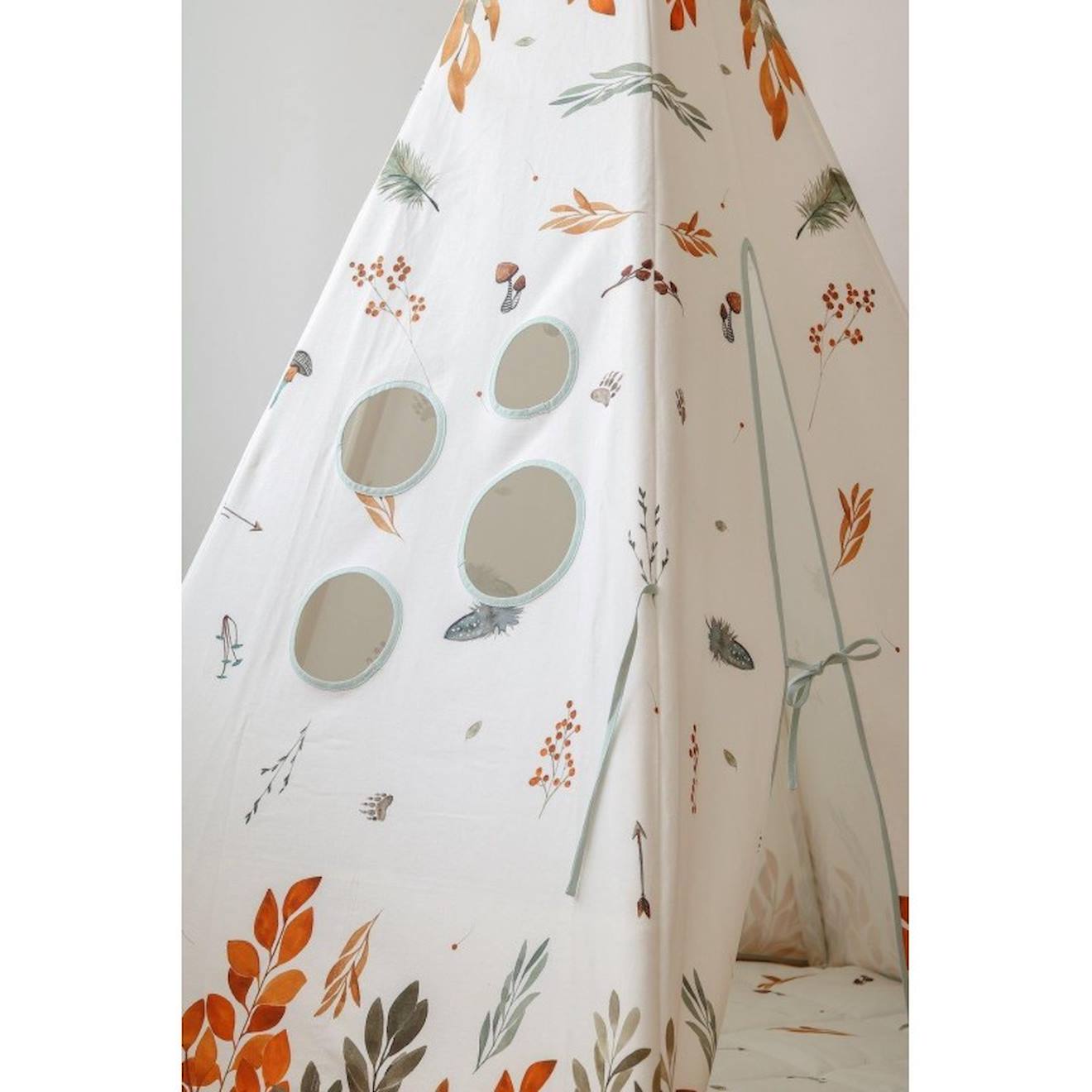 Tente tipi amis de la forêt en coton beige