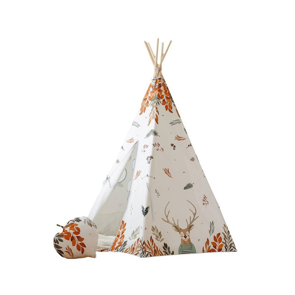 Tente tipi amis de la forêt en coton beige
