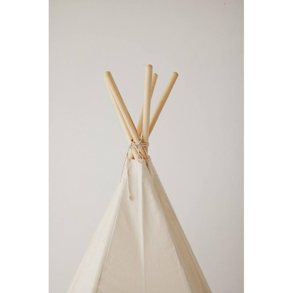 Tente tipi avec tapis en coton beige