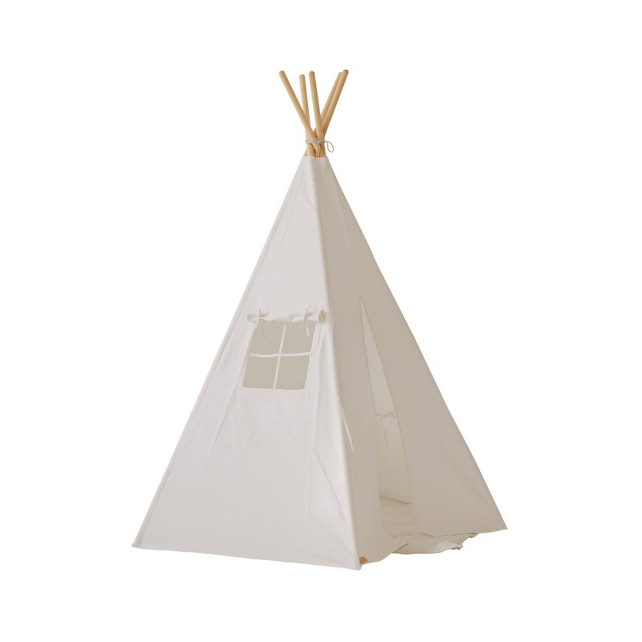Tente tipi avec tapis en lin blanc