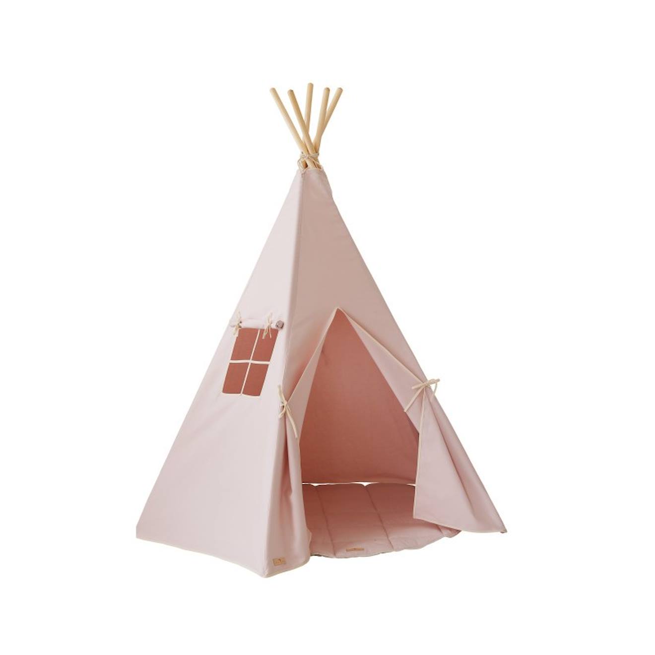 Tente tipi avec tapis et en coton rose