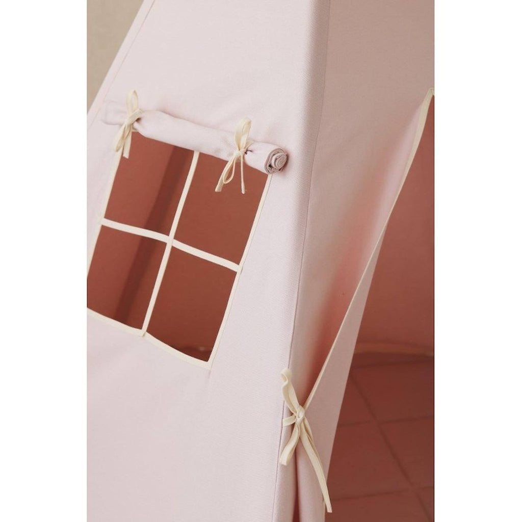 Tente tipi avec tapis et en coton rose